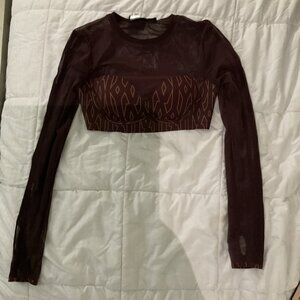 Adidas X Ivy Park Monogram Mesh Crop Top